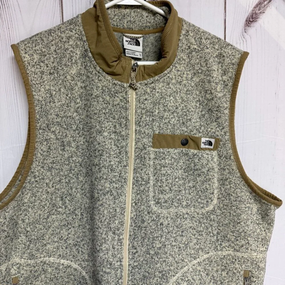 The North Face Gordon Lyons Vest XL‎ Gray Khaki Trim EUC